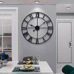16" Modern Silent Black Metal Wall Clock