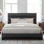 Allewie Dark Grey King Bed Frame with Headboard