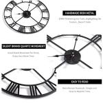 16" Modern Silent Black Metal Wall Clock
