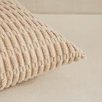 Set of 4 Neutral Striped Velvet Cushions