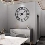 16" Modern Silent Black Metal Wall Clock