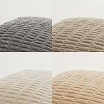 Set of 4 Neutral Striped Velvet Cushions