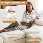 VINGLI White U-Shape Convertible Sectional Sofa