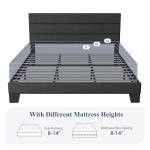 Allewie Dark Grey King Bed Frame with Headboard