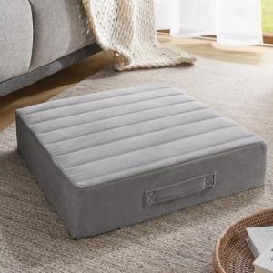 Large Grey Floor Cushions for Meditation and Yoga