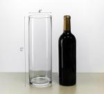Clear Glass Cylinder Vase - 12" Tall, 4" Wide