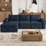 Aqua Blue Modular L-Shaped Sectional Sofa