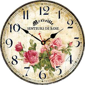 Vintage Floral 14-Inch Silent Wall Clock