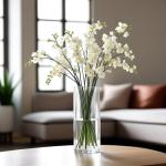 Clear Glass Cylinder Vase - 12" Tall, 4" Wide