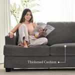 Modern 89-Inch Grey Chenille 3-Seater Sofa