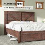 Queen Size Farmhouse Bed Frame with Storage