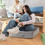 Large Grey Floor Cushions for Meditation and Yoga