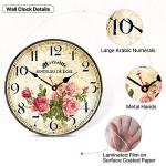 Vintage Floral 14-Inch Silent Wall Clock