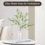 Set of 4 Clear Glass Bud Vases