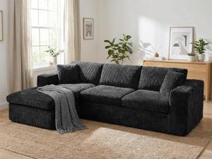 Vongrasig 105" Modular L-Shaped Sofa in Black
