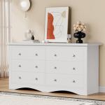 Modern 6-Drawer Dresser and TV Stand in White