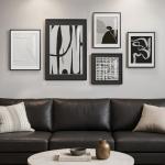 5-Piece Black and White Abstract Wall Art Set