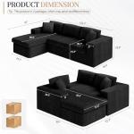 Vongrasig 105" Modular L-Shaped Sofa in Black