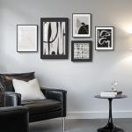 5-Piece Black and White Abstract Wall Art Set