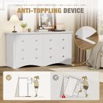 Modern 6-Drawer Dresser and TV Stand in White