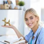 Cute Gold Balloon Dog Ceramic Statue for Decor