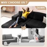 Vongrasig 105" Modular L-Shaped Sofa in Black