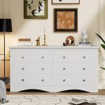 Modern 6-Drawer Dresser and TV Stand in White