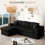 Vongrasig 105" Modular L-Shaped Sofa in Black