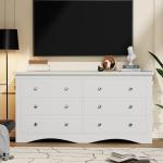 Modern 6-Drawer Dresser and TV Stand in White