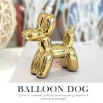 Cute Gold Balloon Dog Ceramic Statue for Decor