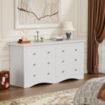 Modern 6-Drawer Dresser and TV Stand in White