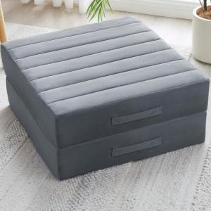 Large Grey Foam Floor Pillows for Adults – 2 Pack