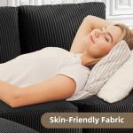 JAMFLY L-Shaped Convertible Sectional Sofa with Ottoman