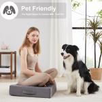 Large Grey Foam Floor Pillows for Adults – 2 Pack