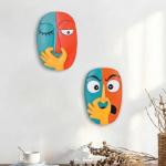 Funny Masks Wall Art - 2 Piece Bathroom Decor