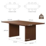 Welzona 71-inch Farmhouse Dining Table for 6-8