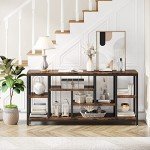 Tribesigns Extra Long Rustic Console Table with Shelves