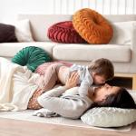 Velvet Round Pillow for Sofa, Chair, Car - Orange