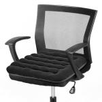 Padded Velvet Office Chair Cushion in Black