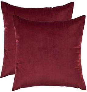 Stylish Velvet Cushion Covers - Wine Red (Set of 2)