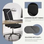 Padded Velvet Office Chair Cushion in Black
