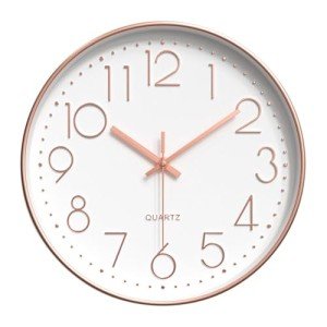 Rose Gold Silent Quartz Wall Clock - 12 Inch