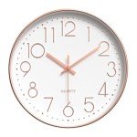 Rose Gold Silent Quartz Wall Clock - 12 Inch