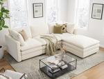 Modern L-Shaped Sofa with Deep Plush Ottoman