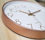 Rose Gold Silent Quartz Wall Clock - 12 Inch