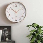 Rose Gold Silent Quartz Wall Clock - 12 Inch