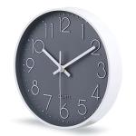 Gray 10-Inch Silent Wall Clock for Any Room