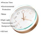 Rose Gold Silent Quartz Wall Clock - 12 Inch