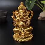 Gold Lord Ganesha Elephant Statue - Decorative Resin Art