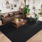 Black Memory Foam Area Rug, 4x6 Feet, Washable